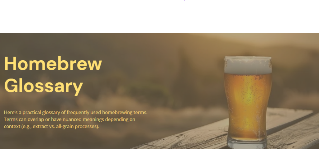 Homebrew Glossary